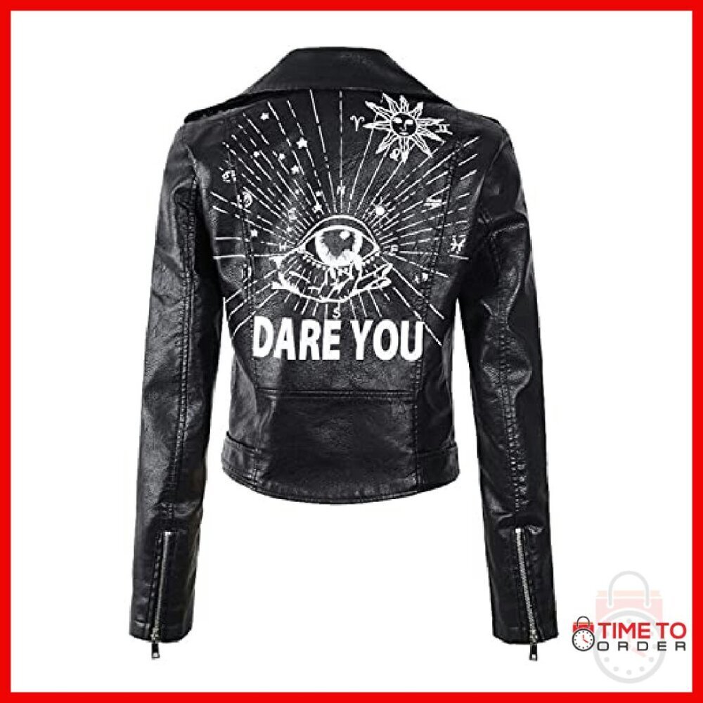 Faux Leather Biker Jacket with Belt, Punk Style, Sizes S-XL - Picture 3 of 8